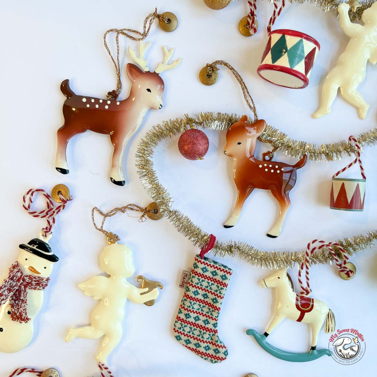 Maileg Holiday Ornaments Set, Reindeer Family