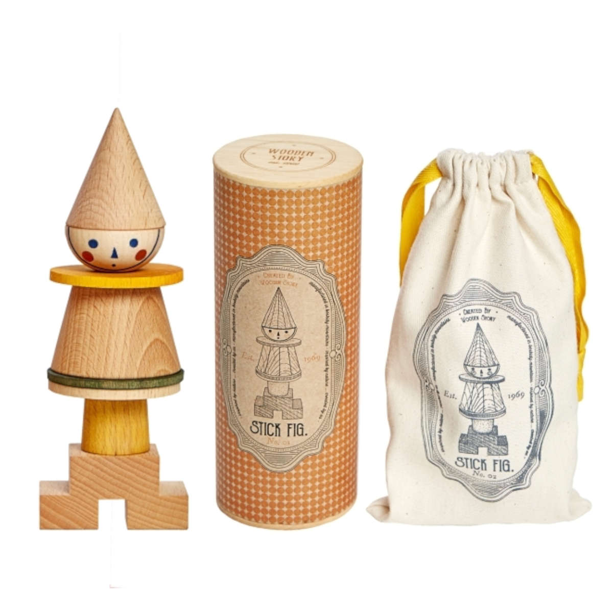 Wooden Story Stacking Stick Figurine