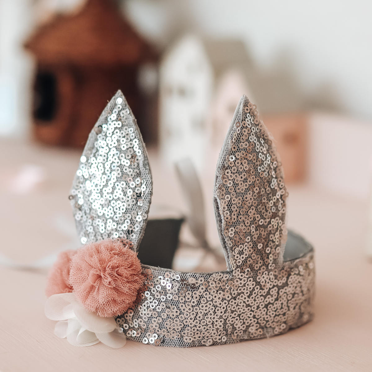 Alimrose Sequin Bunny Crown