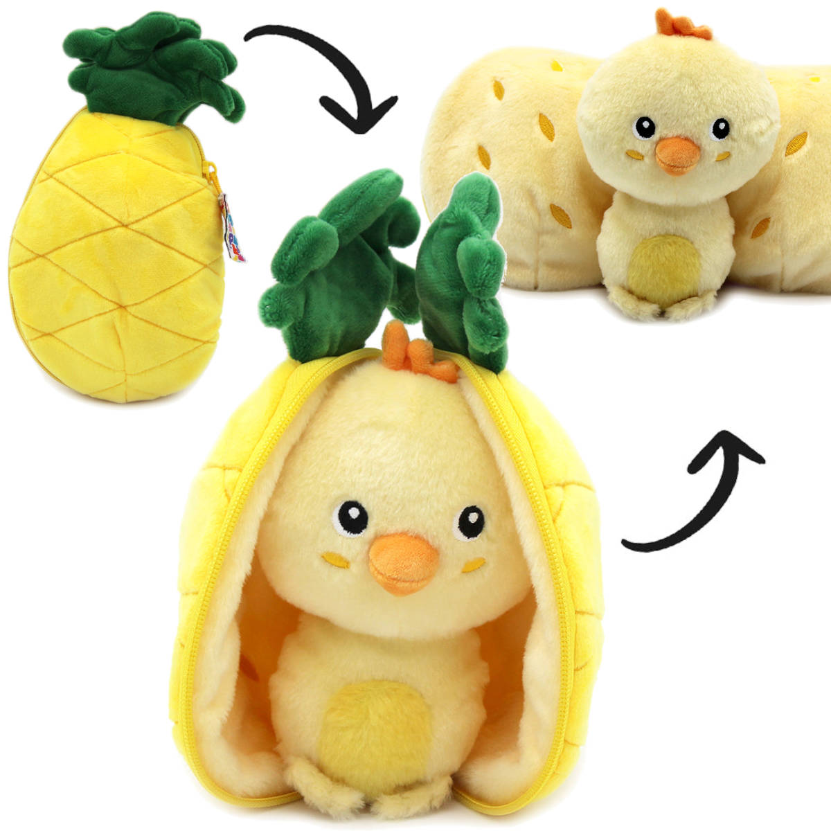 Flipetz Nugget the Chick/Pineapple Plush Doll