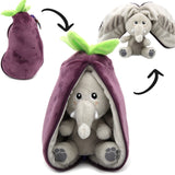 Flipetz Velvet the Elephant/Eggplant Plush Doll