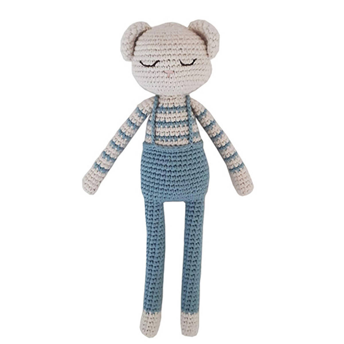 Patti Oslo Organic Crochet Doll, Teddy, Blue