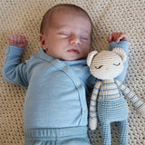 Patti Oslo Organic Crochet Doll, Teddy, Blue