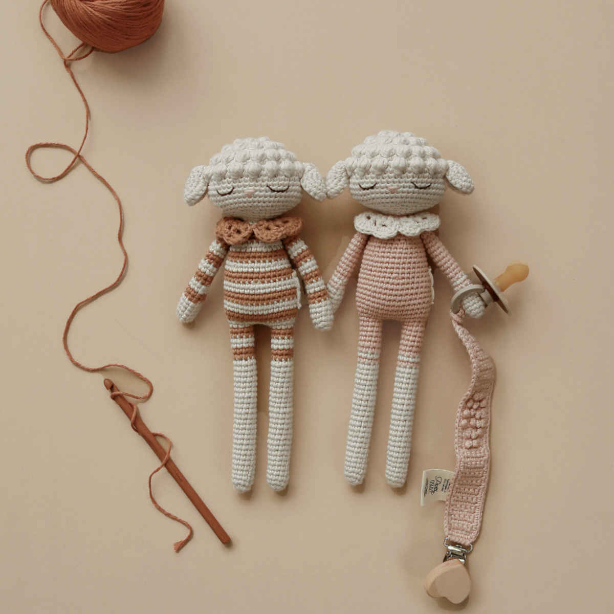 Patti Oslo Organic Crochet Doll, Lea Lamb, Caramel