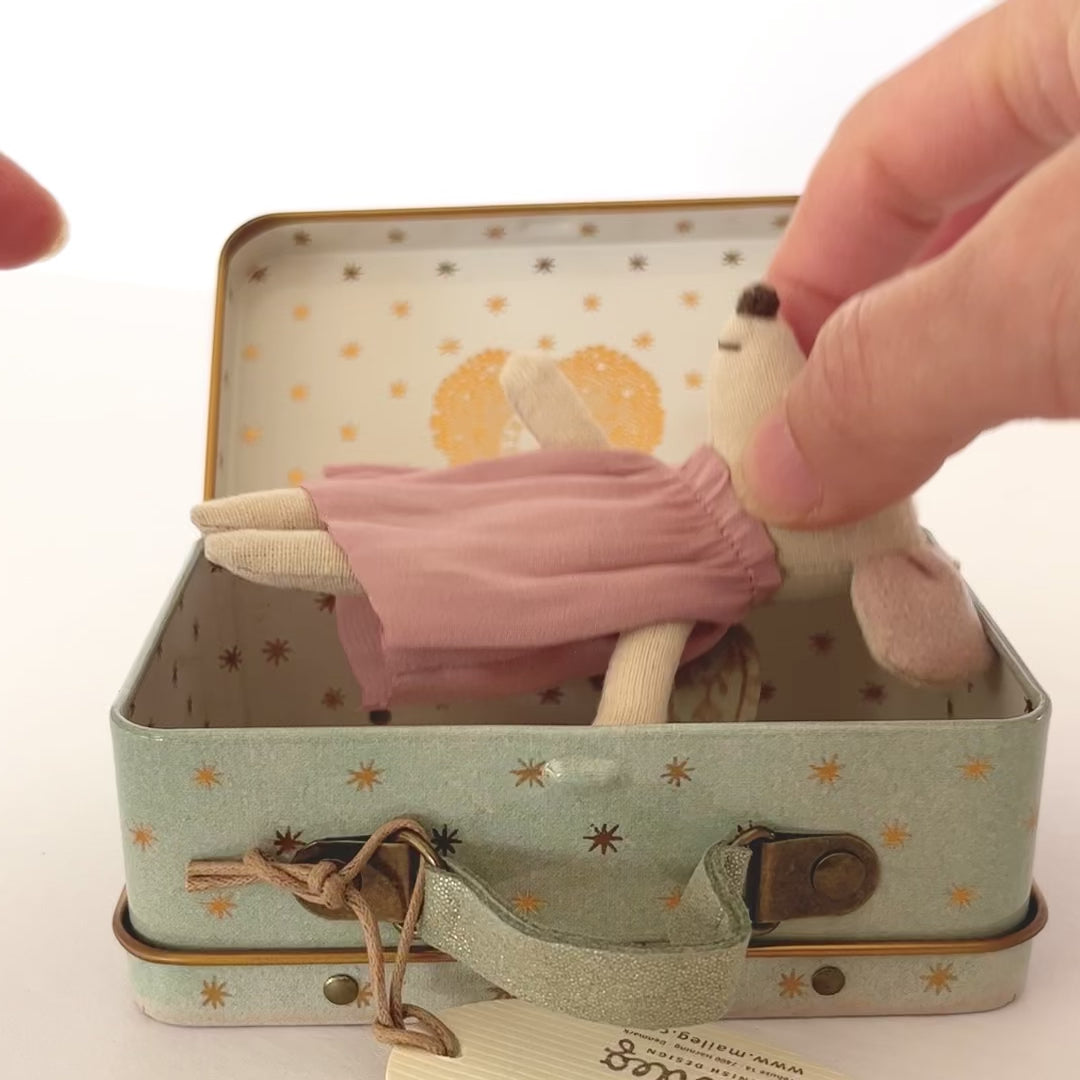 Maileg Little Angel Mouse in Suitcase