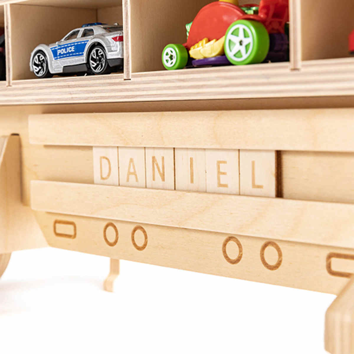 Toy Car Storage Wooden Truck