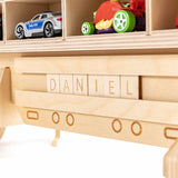 Toy Car Storage Wooden Truck