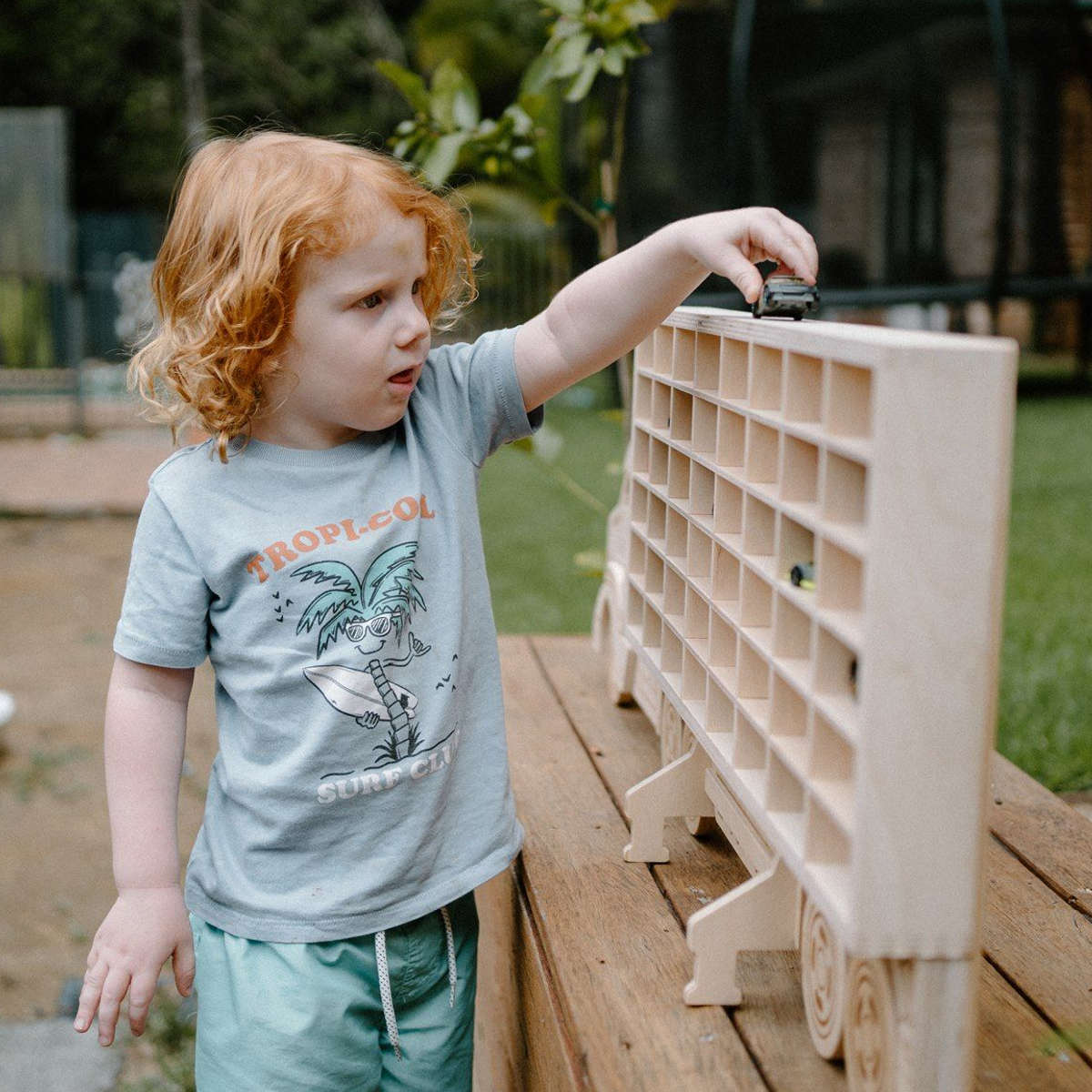 Toy Car Storage Wooden Truck