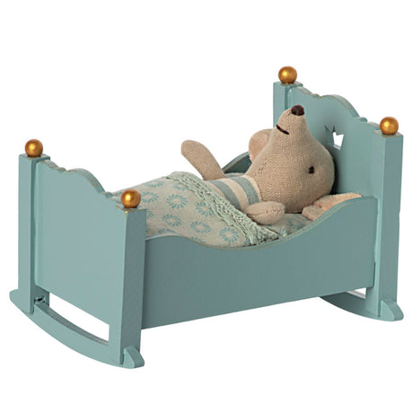 Maileg Wooden Cradle for Baby Mouse, Blue