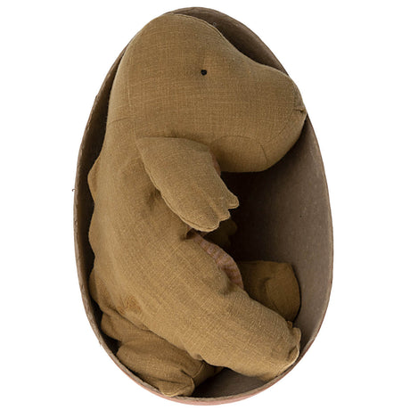 Maileg Gantosaurus in Egg, Medium, Dark Ocher