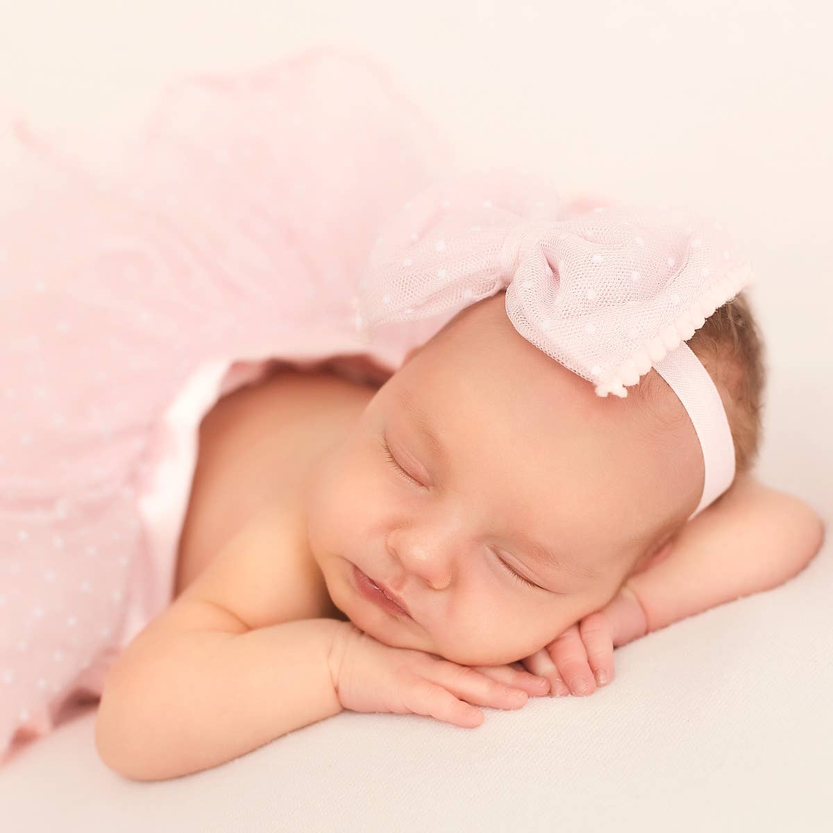 Pink Pompom Newborn Baby Girl Tutu with Headband