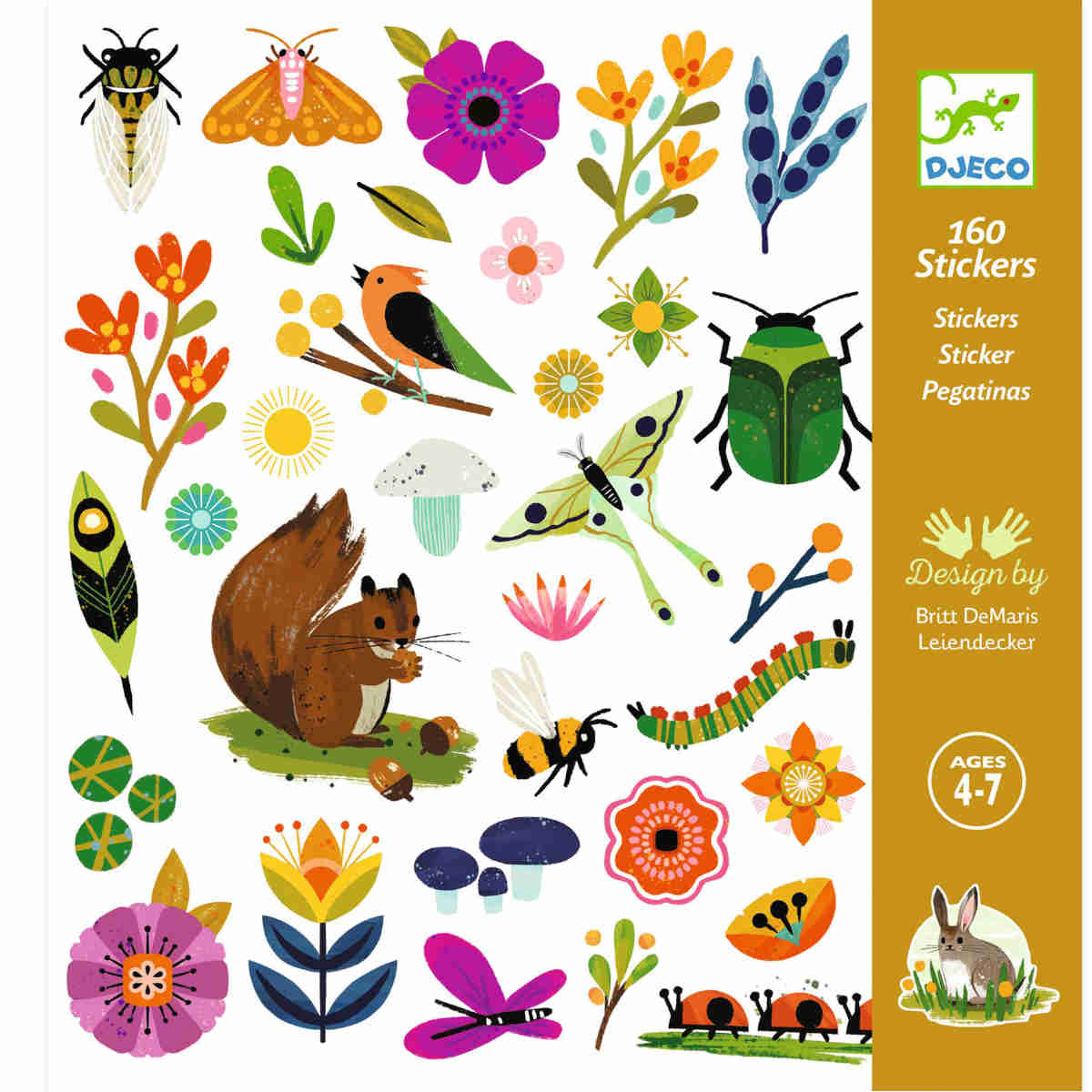 Djeco 160 Stickers, Garden