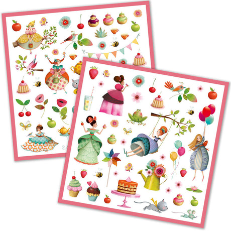 Djeco 160 Stickers, Princess Tea Party