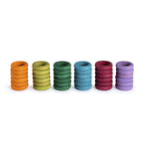 Grapat 36 Wooden Rings in 6 Complimentary Colors