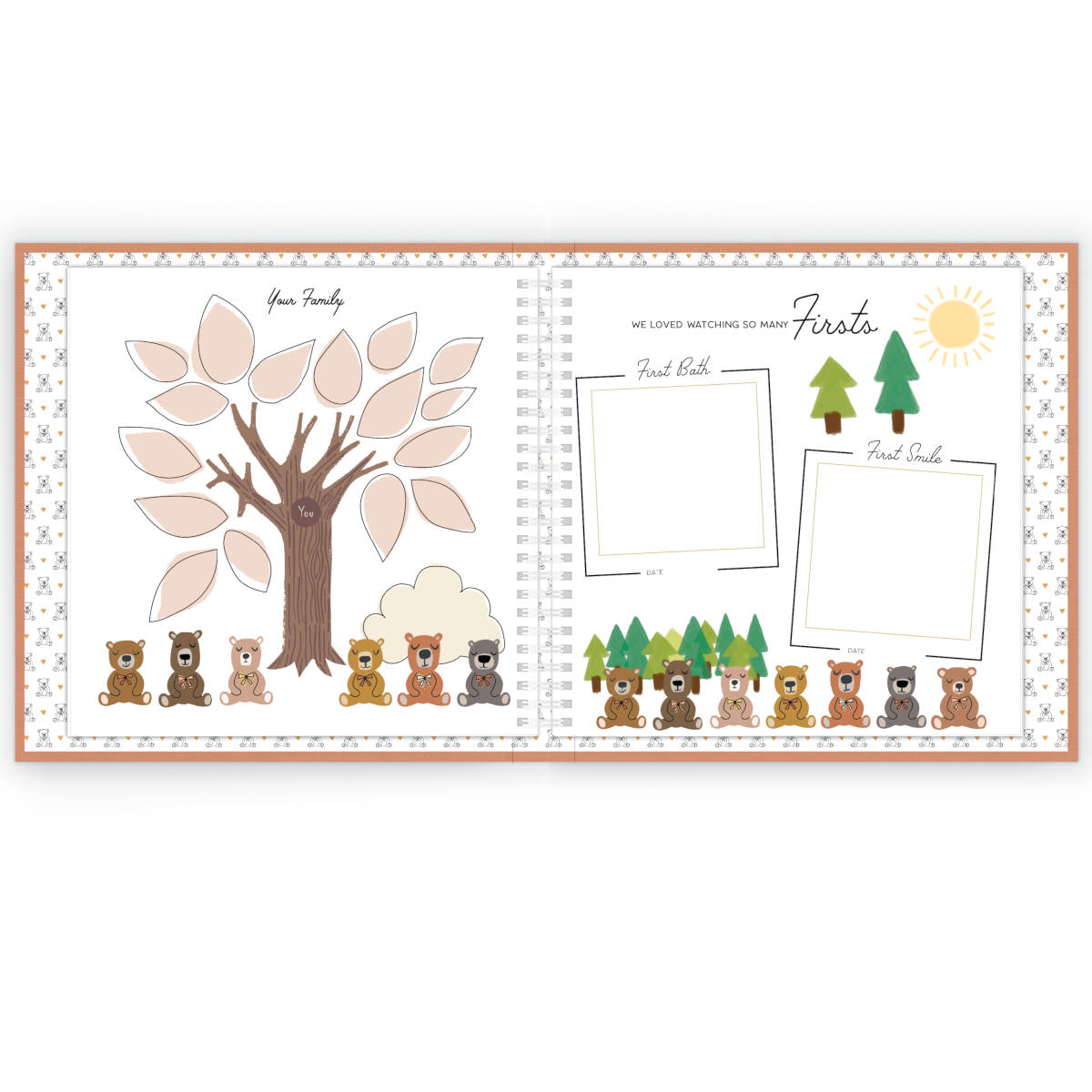 Teddy Bears Picnic Luxe Baby Keepsake Book