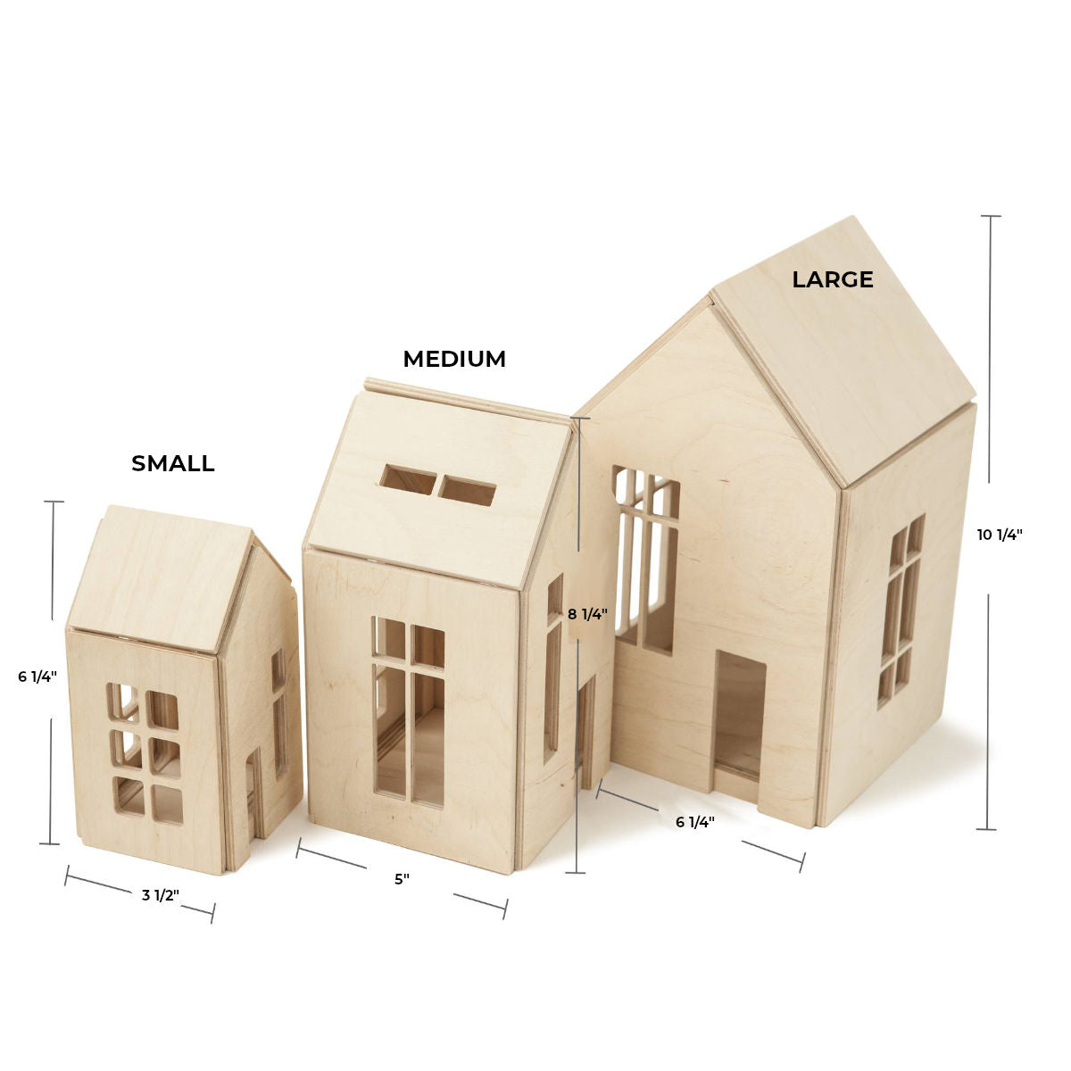 Magnetic Wooden Doll House, Small, Natural