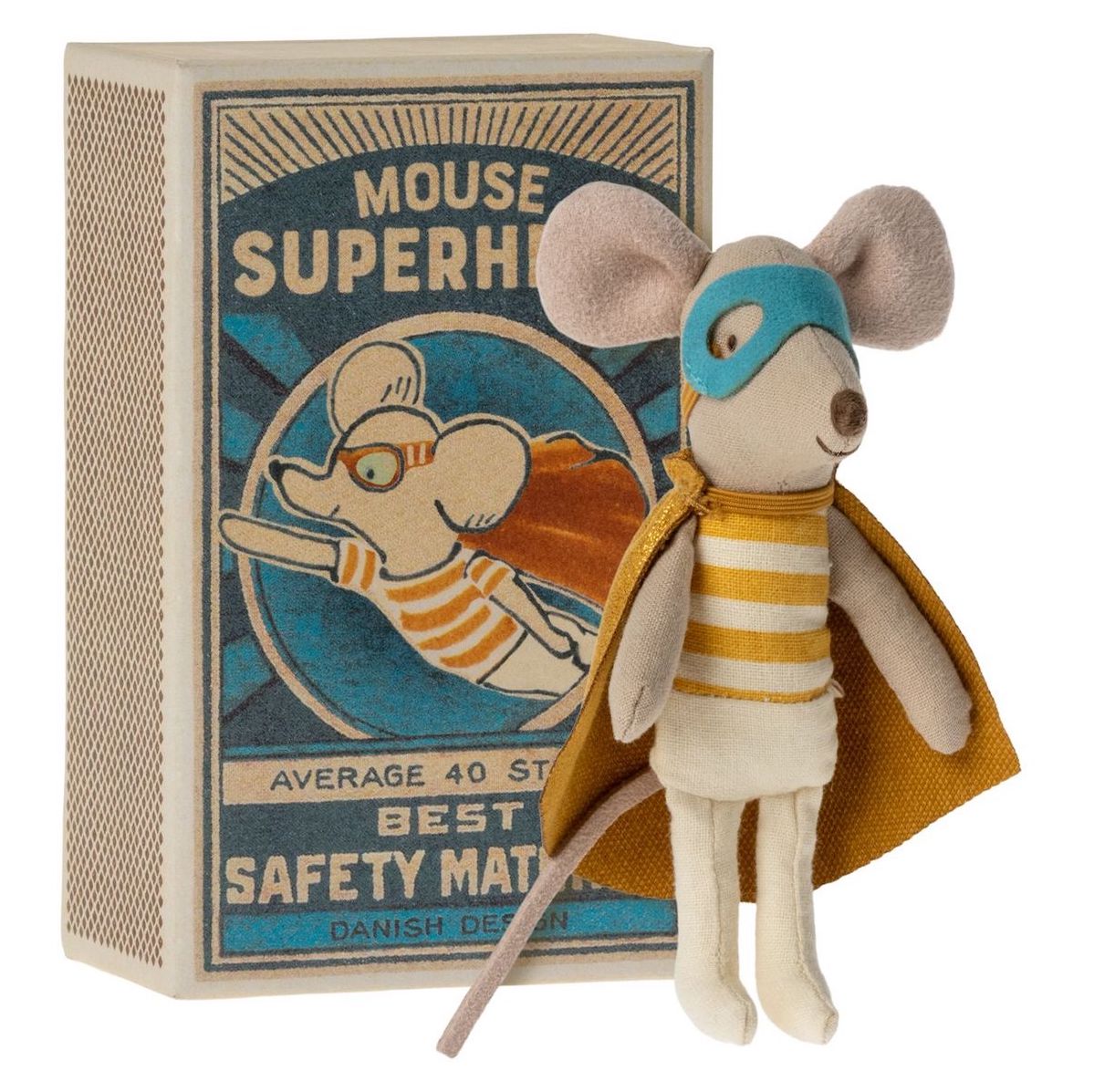 Maileg Super Hero Little Brother Mouse in Box