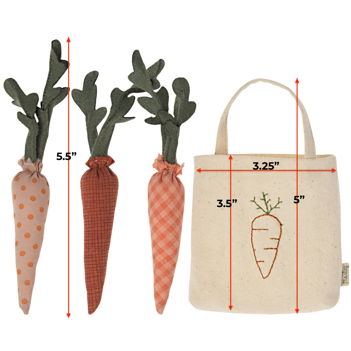 Maileg Carrots in Shopping Bag