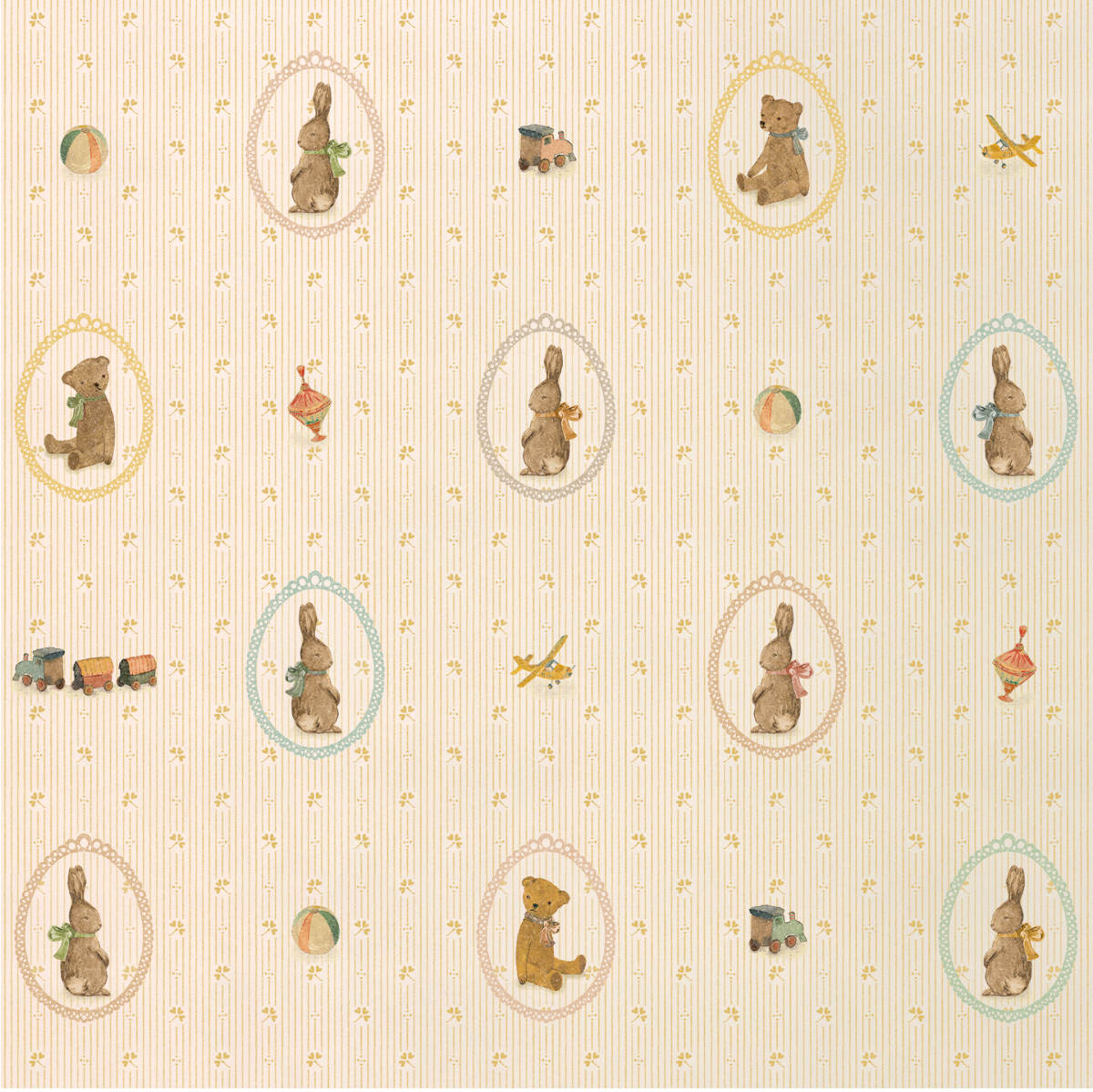 Maileg Bunnies and Teddies Wrapping Paper, 11 yards