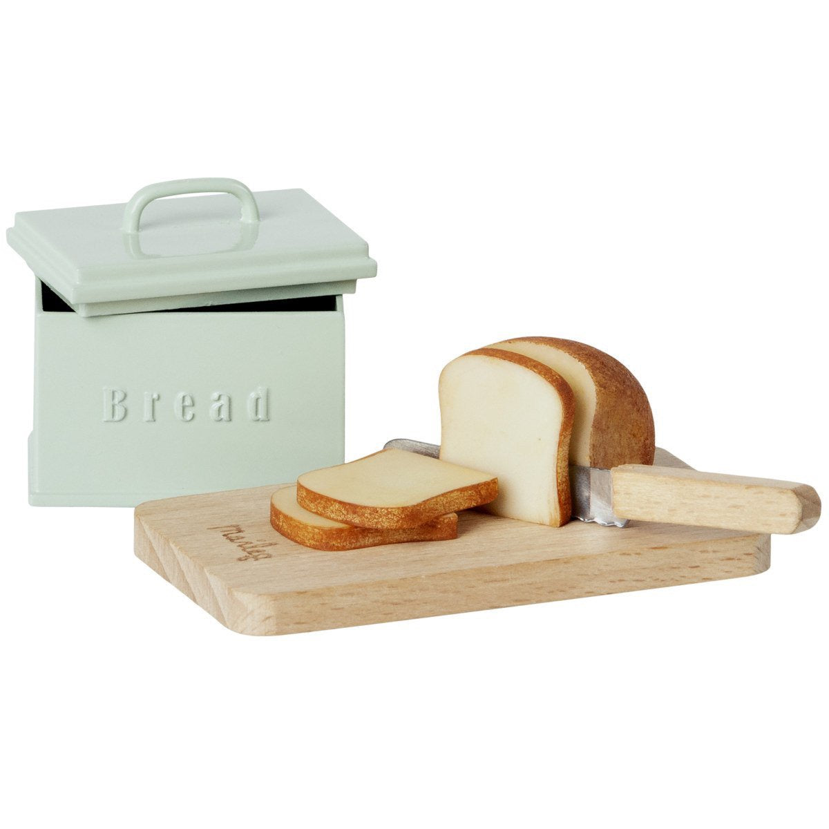 Maileg Miniature Bread Box with Cutting Board and Knife