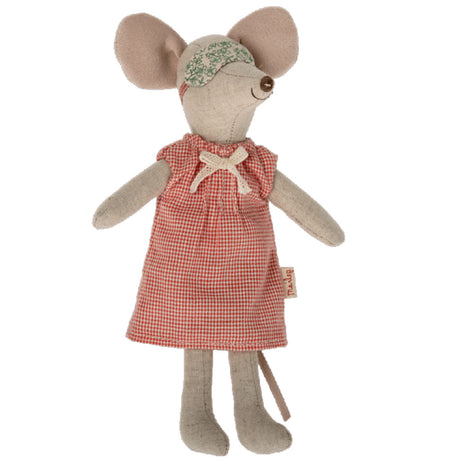 Maileg Nightgown for Mom Mouse, Red Gingham