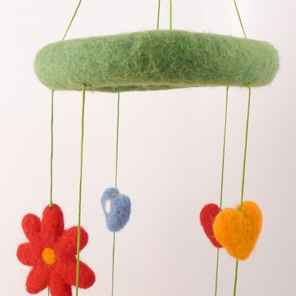 Wool Felt Hearts Mobile