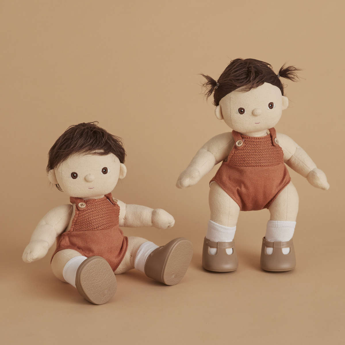 Olli Ella Dinkum Doll Romper, Rust