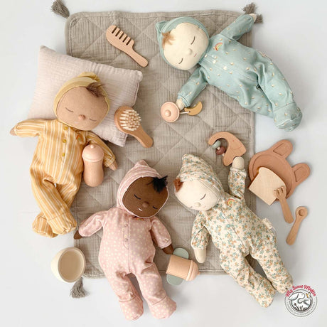 Petit Monkey Wooden Baby Doll Feeding Set