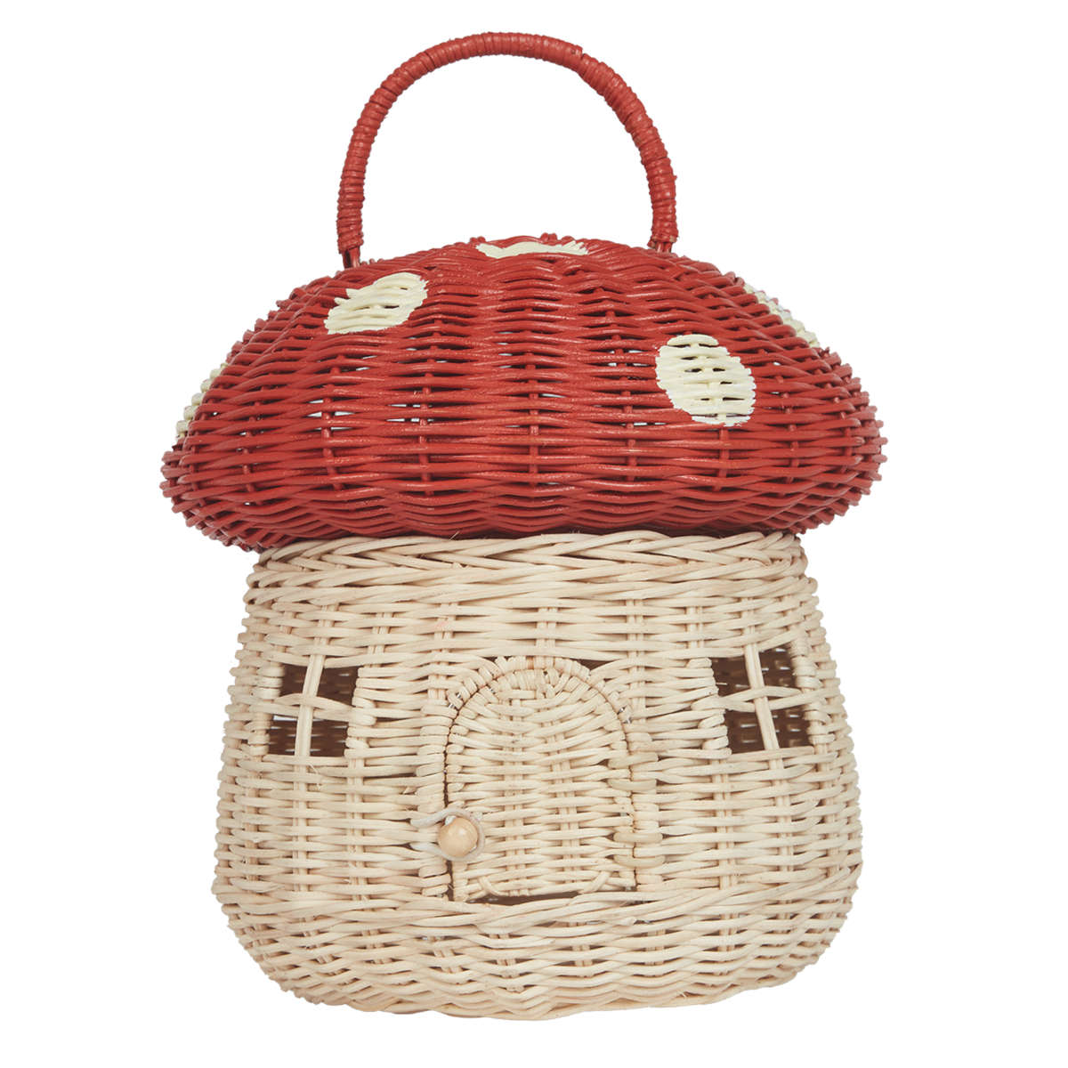 Olli Ella Mushroom Basket Bag, Red