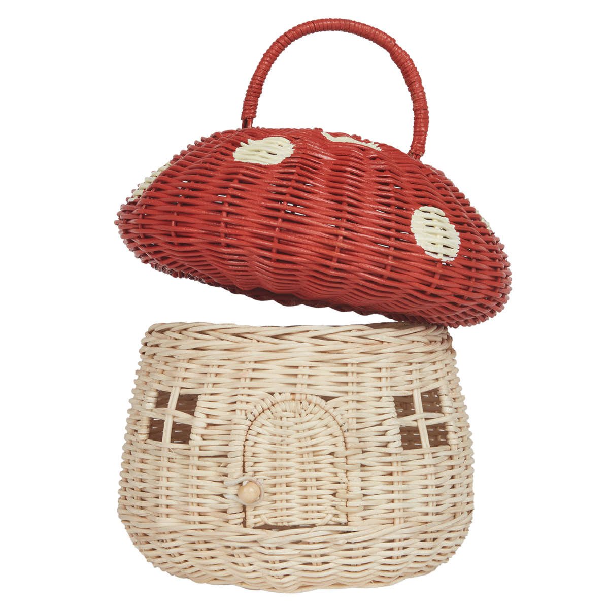 Olli Ella Mushroom Basket Bag, Red