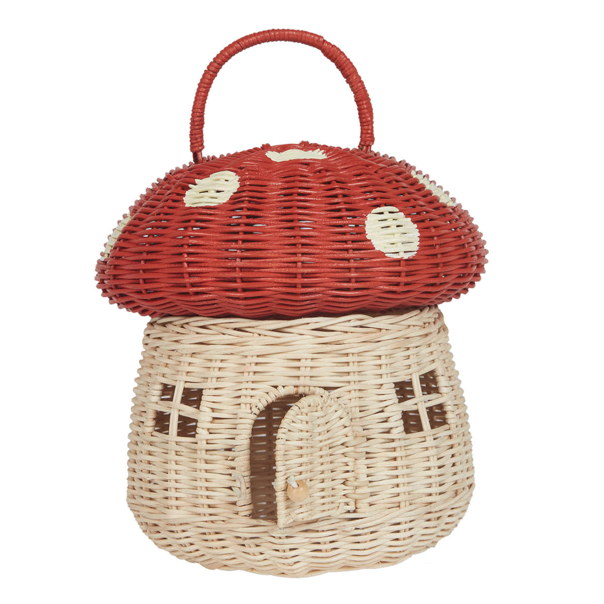 Olli Ella Mushroom Basket Bag, Red