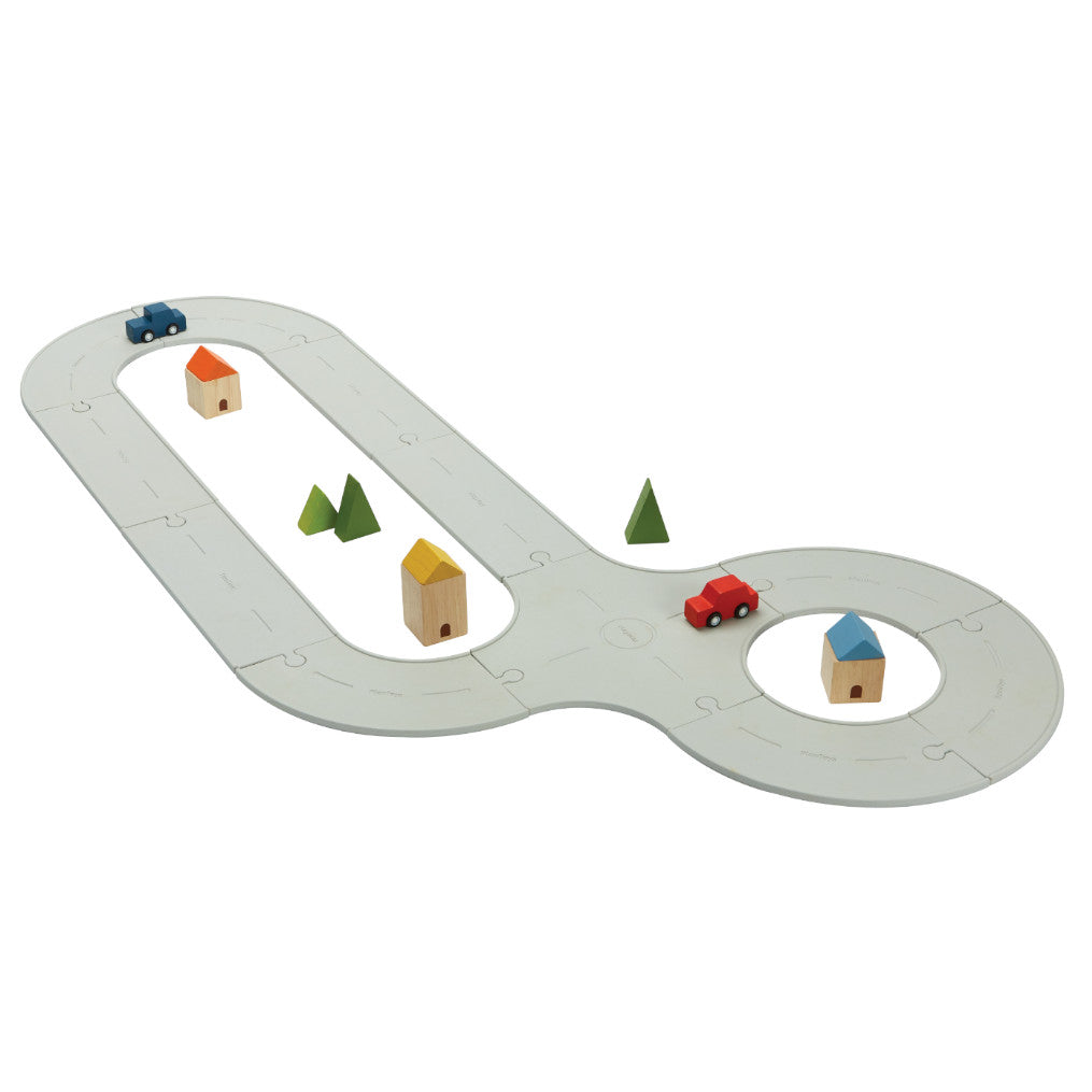 Plan Toys Rubber Road & Rail Set, Medium