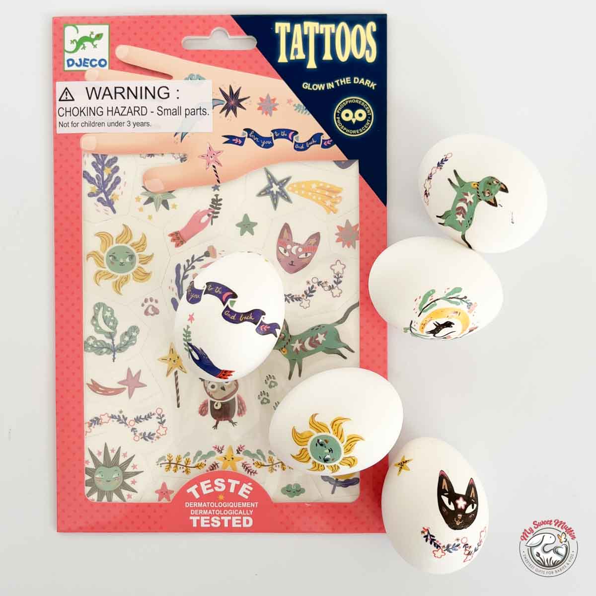 Djeco Temporary Tattoos, Sweet Dreams (Glow in the Dark)