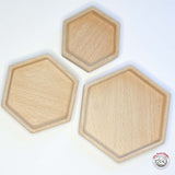 Hexagon Sorting Wooden Trays (Set of 3)