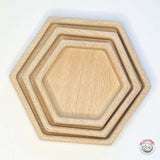 Hexagon Sorting Wooden Trays (Set of 3)