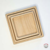 Square Sorting Wooden Trays (Set of 3)