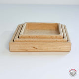 Square Sorting Wooden Trays (Set of 3)