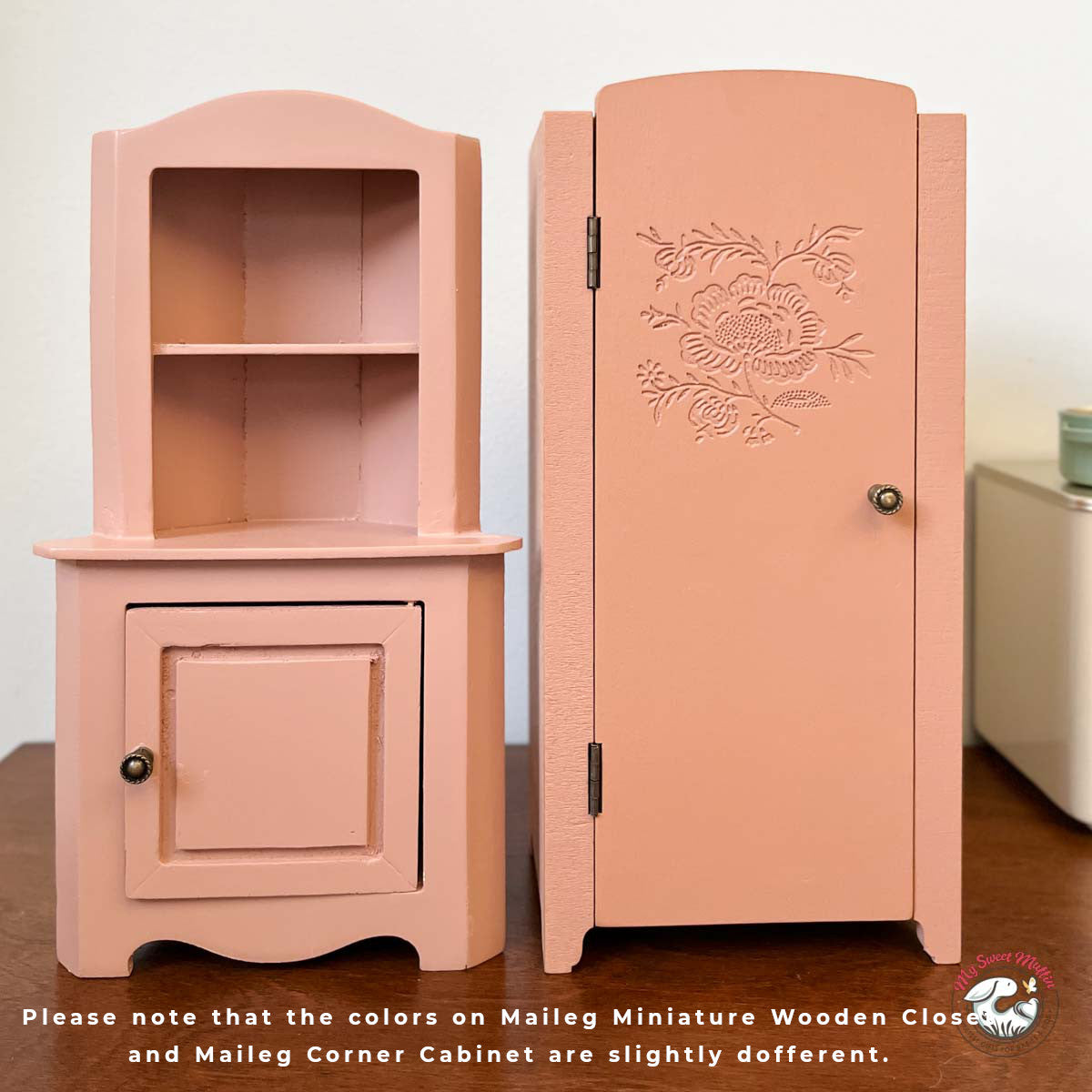 Maileg Miniature Wooden Closet, Dusty Rose