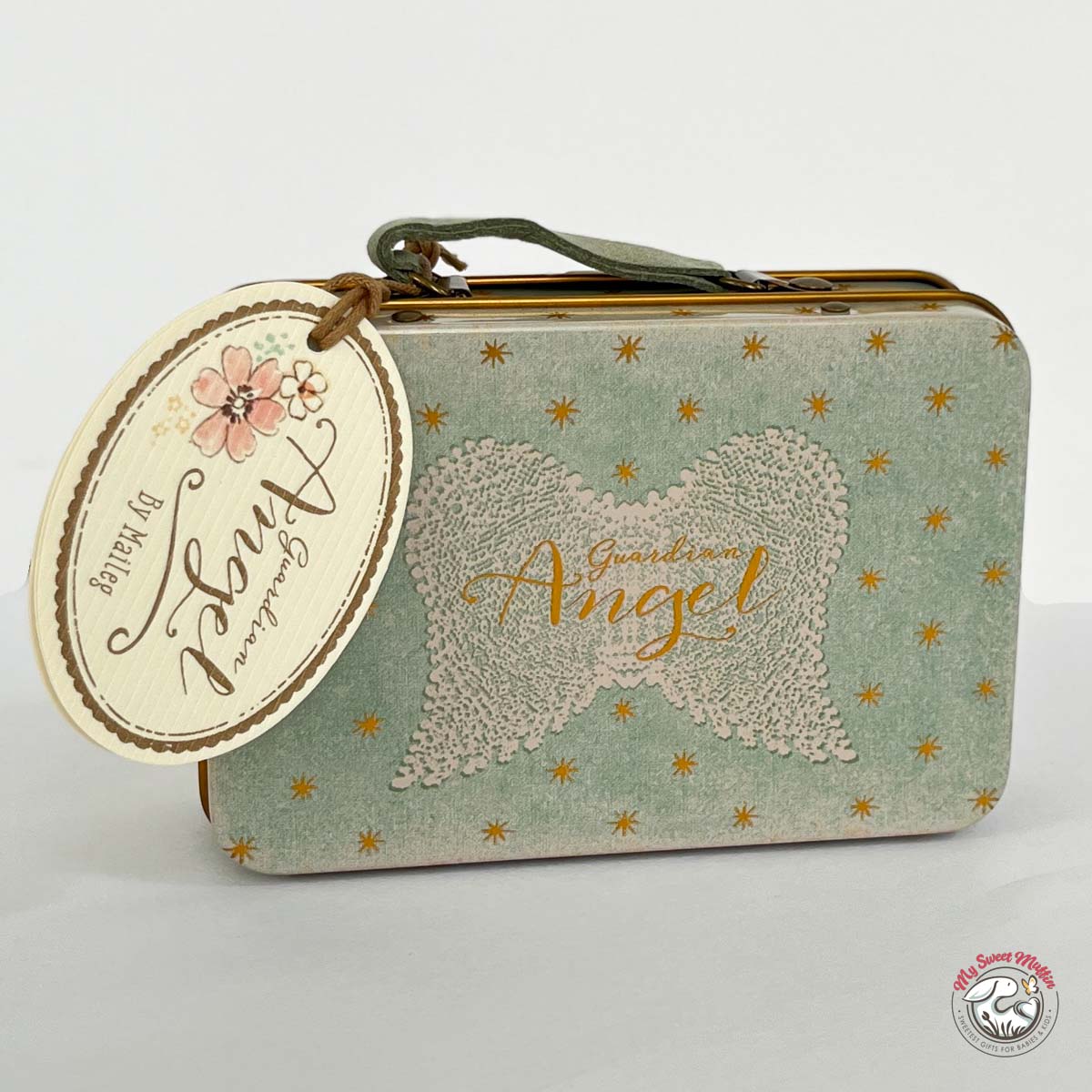 Maileg Little Angel Mouse in Suitcase