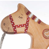 Wooden Pull Toy  Horse, Red