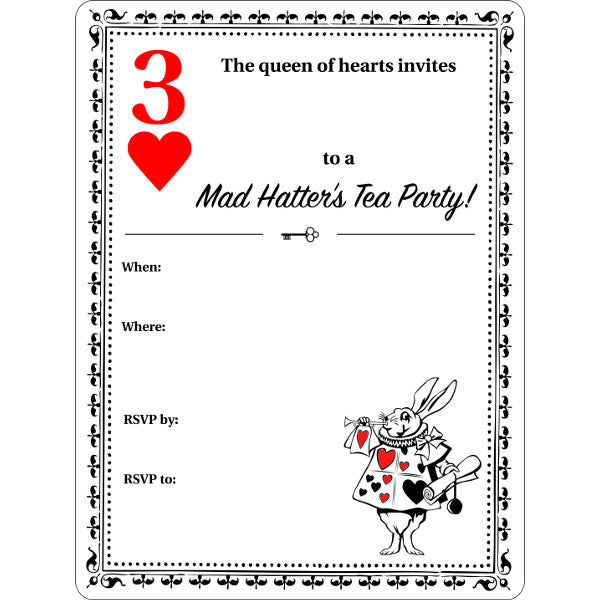 Alice in Wonderland Party FREE Printable Invitation My Sweet Muffin
