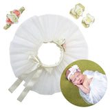 Ivory Newborn Baby Girl Tutu 3pcs Set