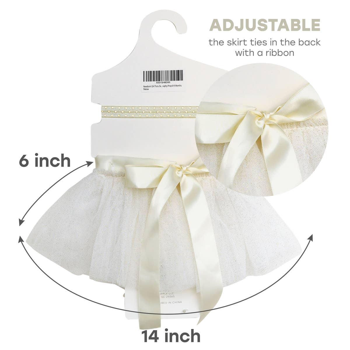 Ivory Newborn Baby Girl Tutu 3pcs Set