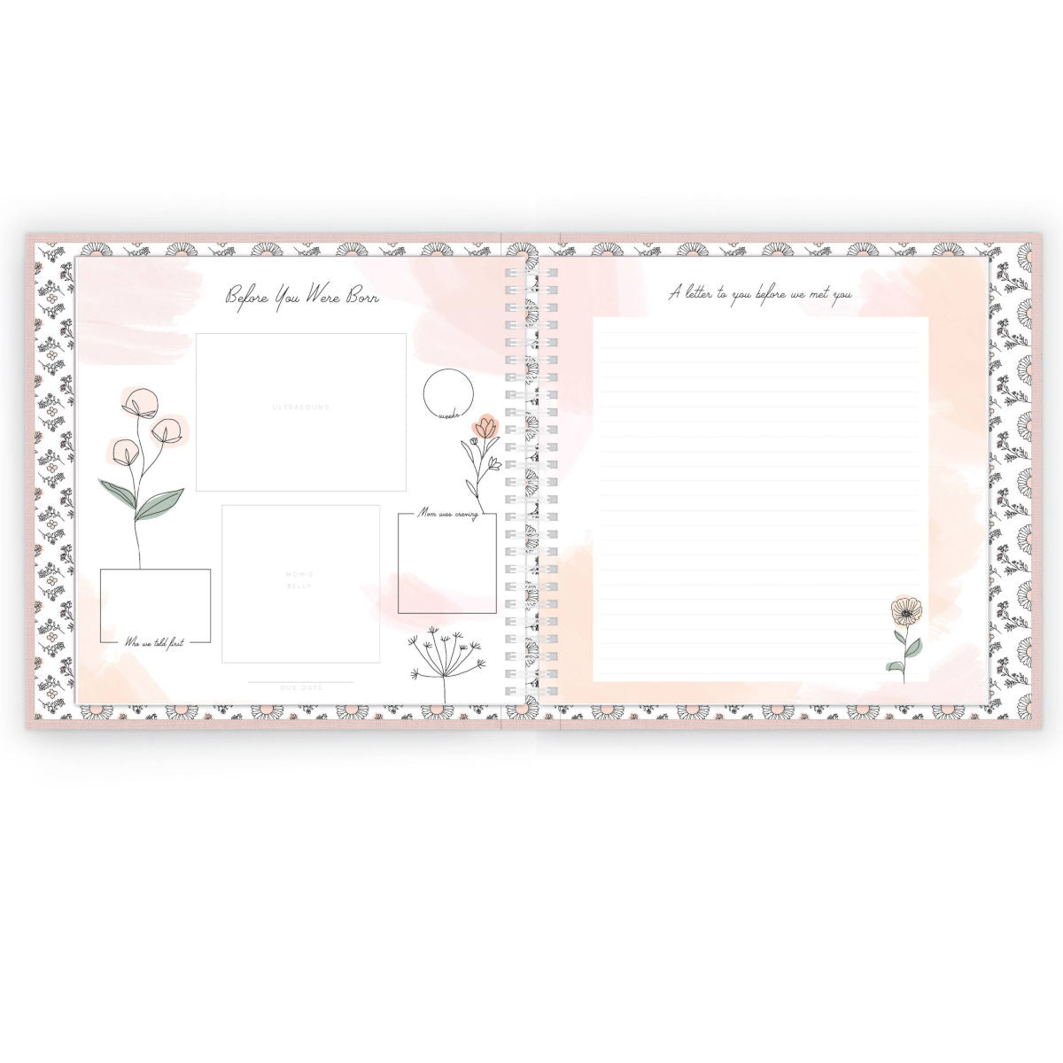 Wildflower Meadow Luxe Baby Keepsake Book