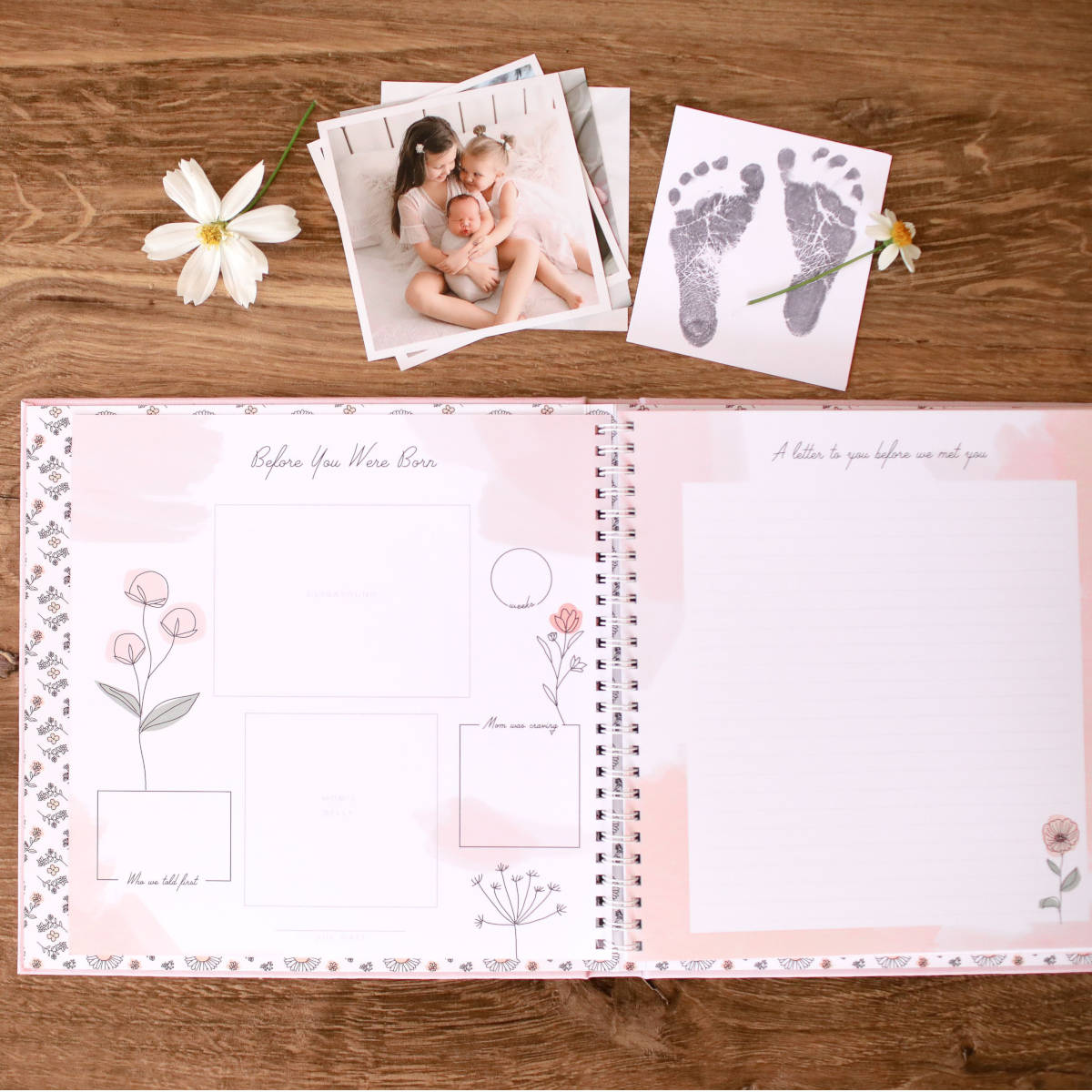 Wildflower Meadow Luxe Baby Keepsake Book