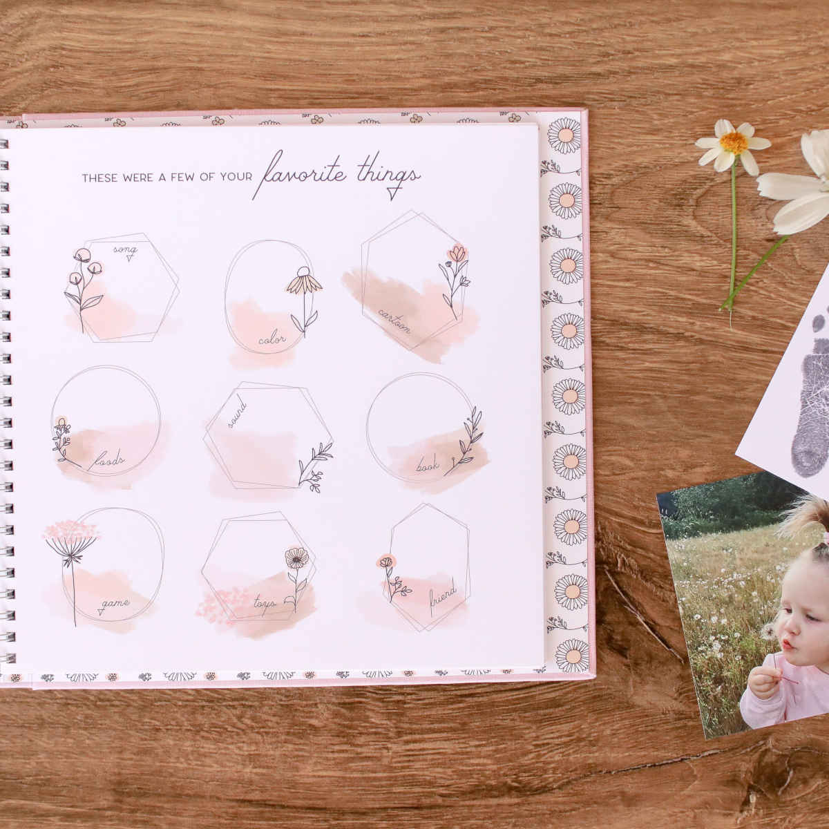 Wildflower Meadow Luxe Baby Keepsake Book