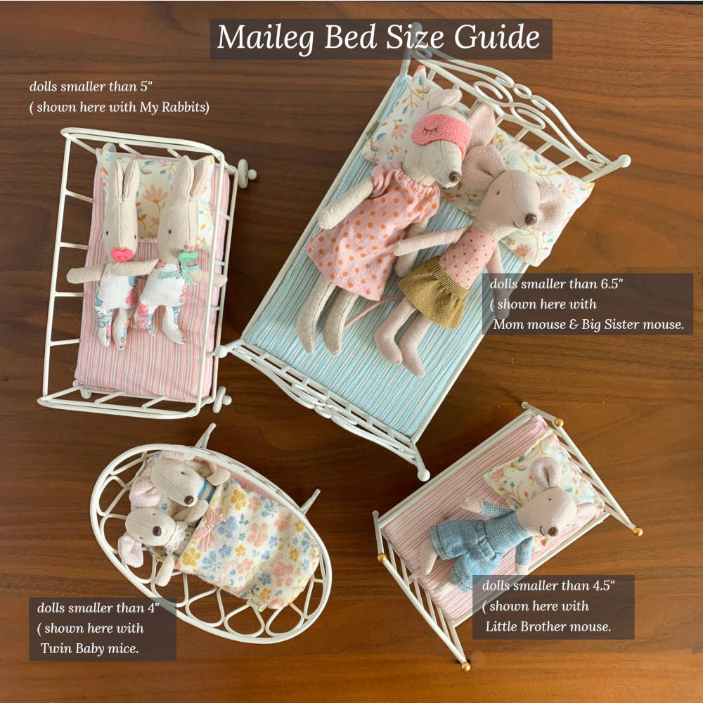 Maileg Vintage Bed  for Mouse doll, Mint