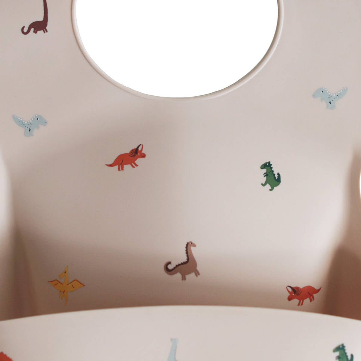 Mushie Silicon Baby Bib, Dinosaurs