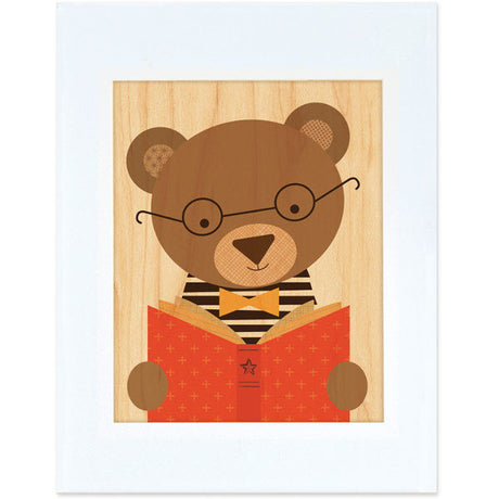 Print on Wood, Reading Bear