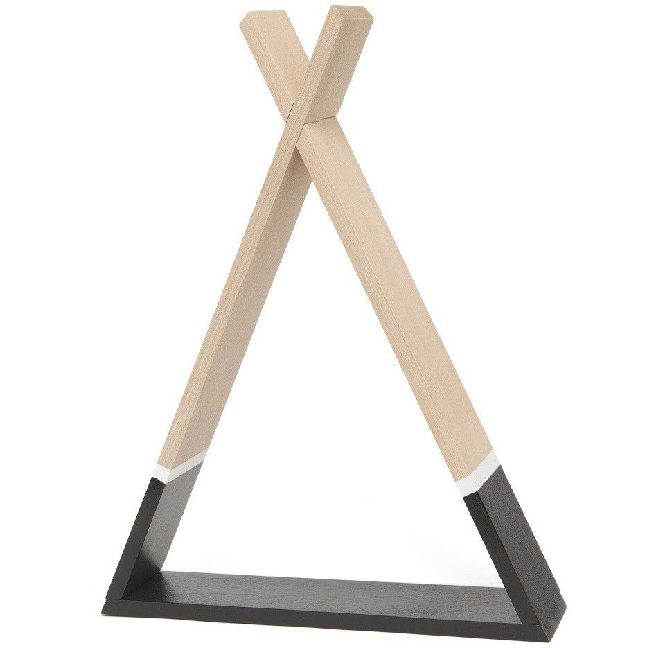 Tipi Wooden Shelf, Black